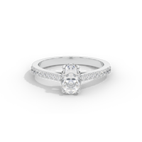 Oval Studded Singula 1.055 Carat Lab Grown Diamond Ring