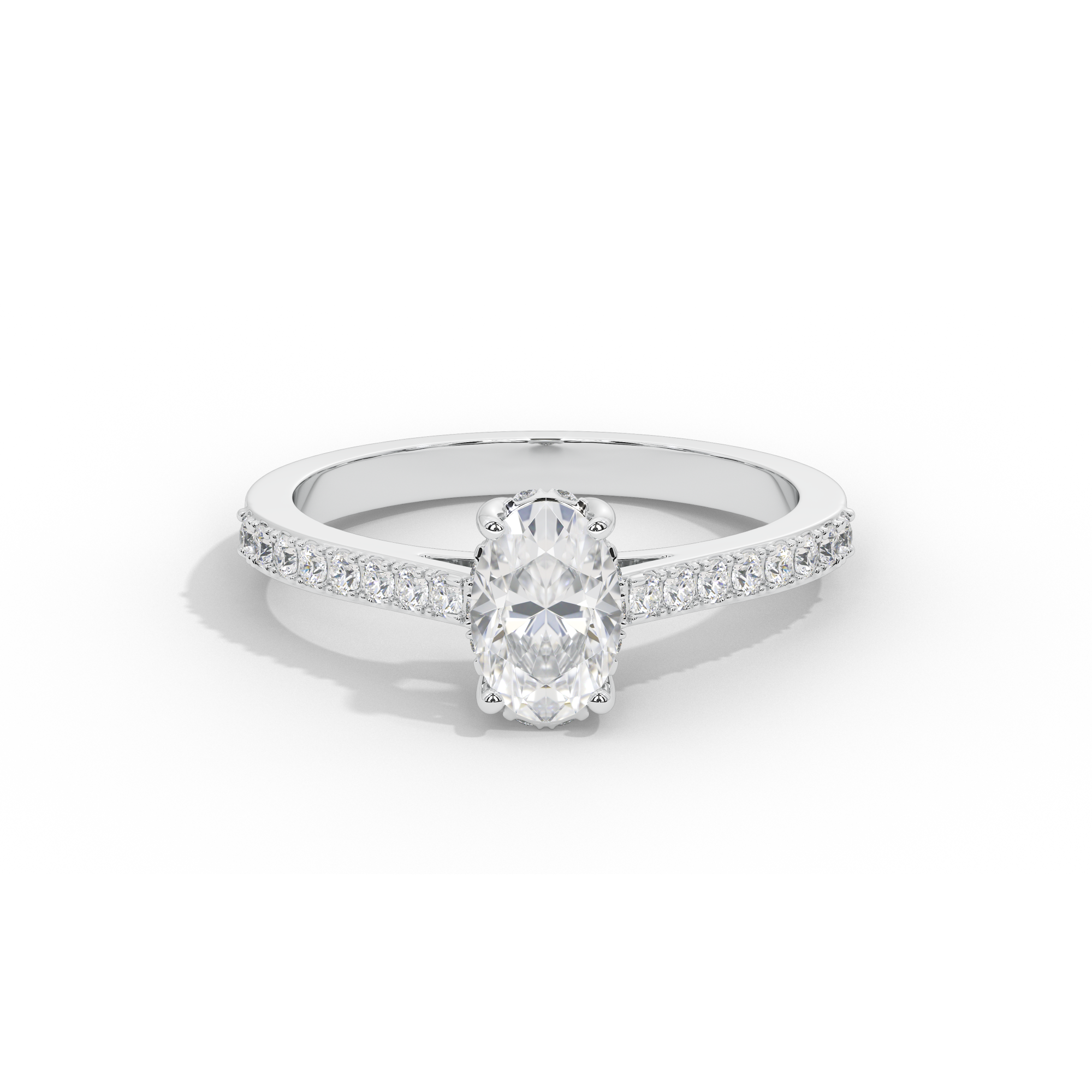 Oval Studded Singula 1.055 Carat Lab Grown Diamond Ring