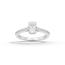 Oval Studded Singula 1.055 Carat Lab Grown Diamond Ring