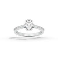 Oval Studded Singula 1.055 Carat Lab Grown Diamond Ring