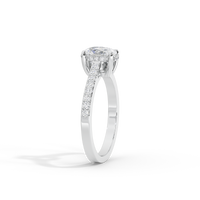 Oval Studded Singula 1.055 Carat Lab Grown Diamond Ring