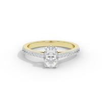 Oval Studded Singula 1.055 Carat Lab Grown Diamond Ring