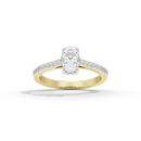 Oval Studded Singula 1.055 Carat Lab Grown Diamond Ring