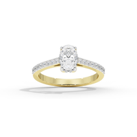 Oval Studded Singula 1.055 Carat Lab Grown Diamond Ring