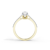 Oval Studded Singula 1.055 Carat Lab Grown Diamond Ring