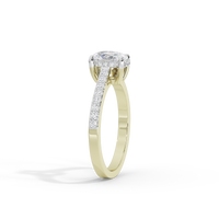 Oval Studded Singula 1.055 Carat Lab Grown Diamond Ring