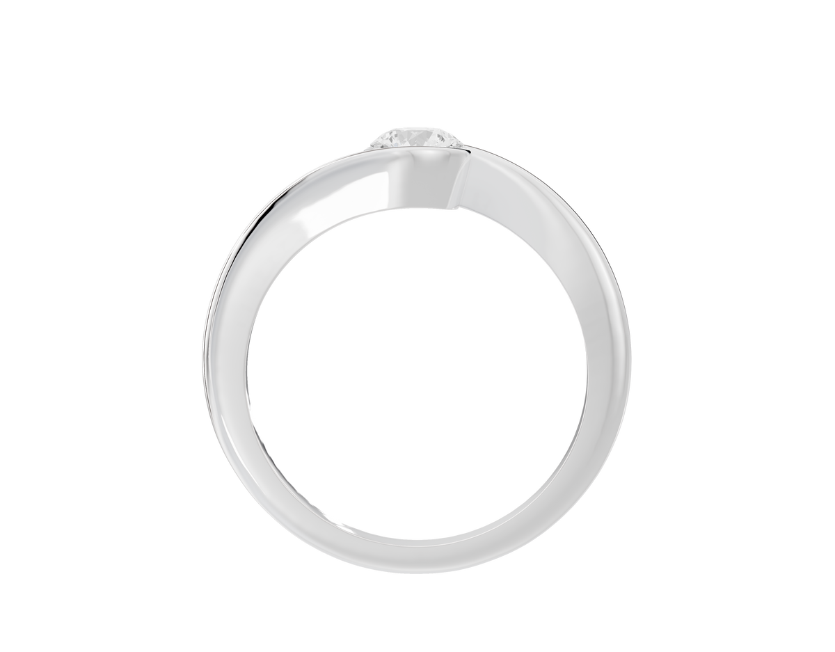 Sterling silver band with a round lab-grown diamond detail at the top