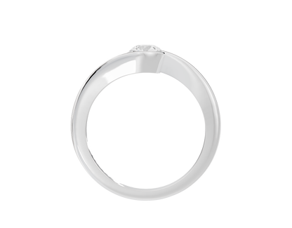 Sterling silver band with a round lab-grown diamond detail at the top