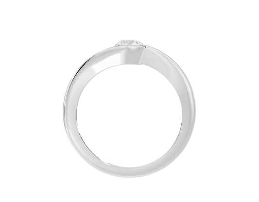 Sterling silver band with a round lab-grown diamond detail at the top