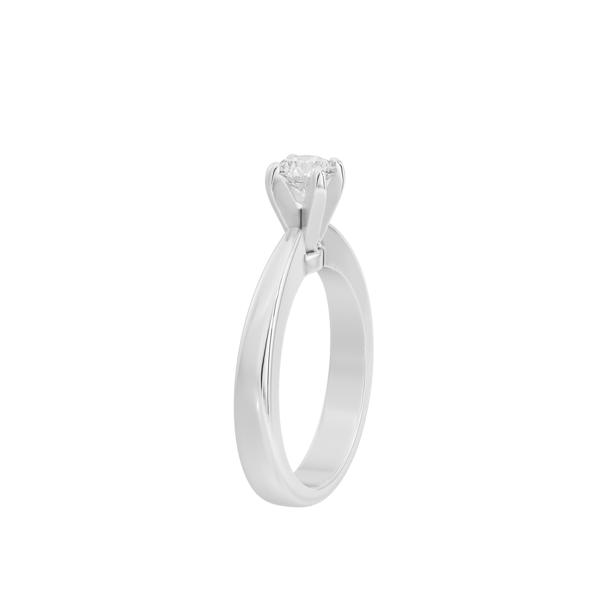 925 sterling silver lab diamond ring with round center stone, split-shank prongs