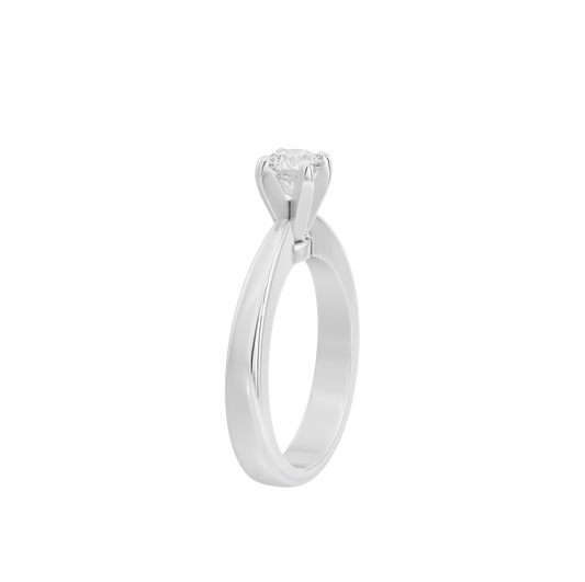 925 sterling silver lab diamond ring with round center stone, split-shank prongs