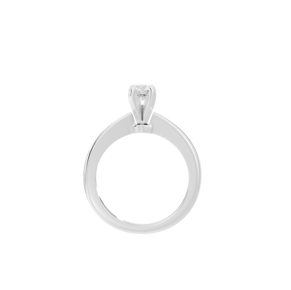925 sterling silver lab diamond ring with round center stone, four-prong setting