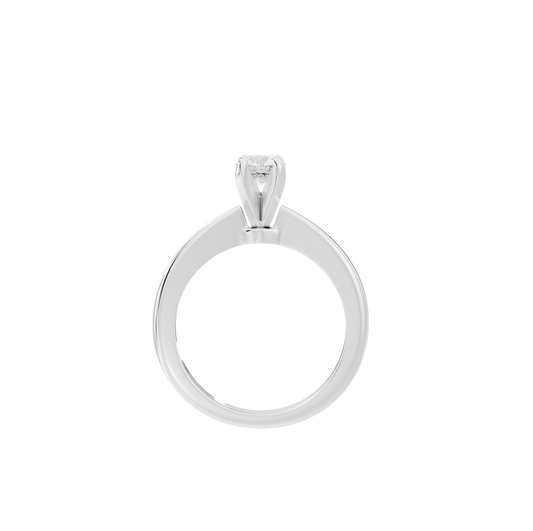 925 sterling silver lab diamond ring with round center stone, four-prong setting