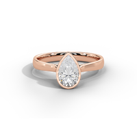 Solasta Pear Singula Bezel 1.107 Carat Lab Grown Diamond Ring
