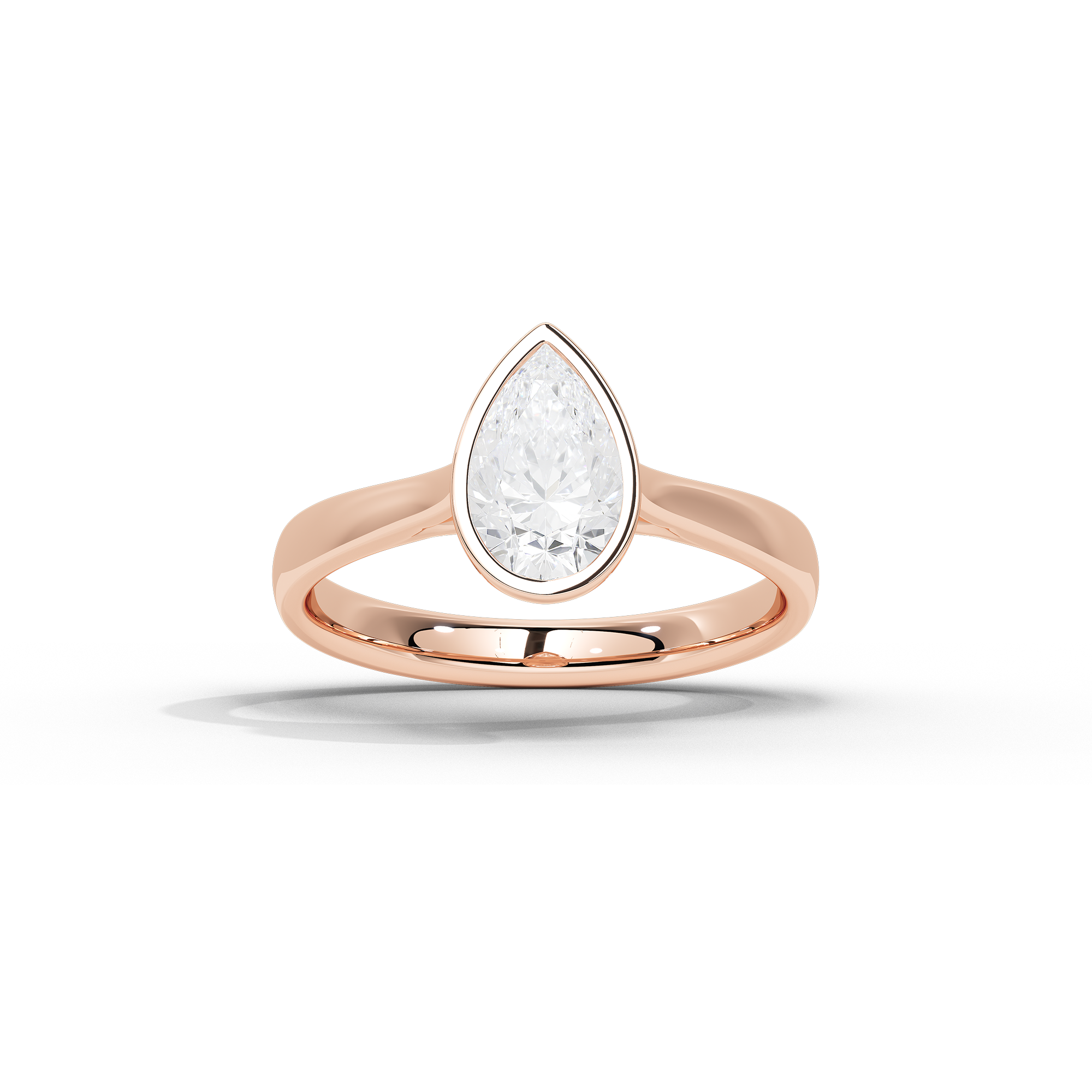 Solasta Pear Singula Bezel 1.107 Carat Lab Grown Diamond Ring