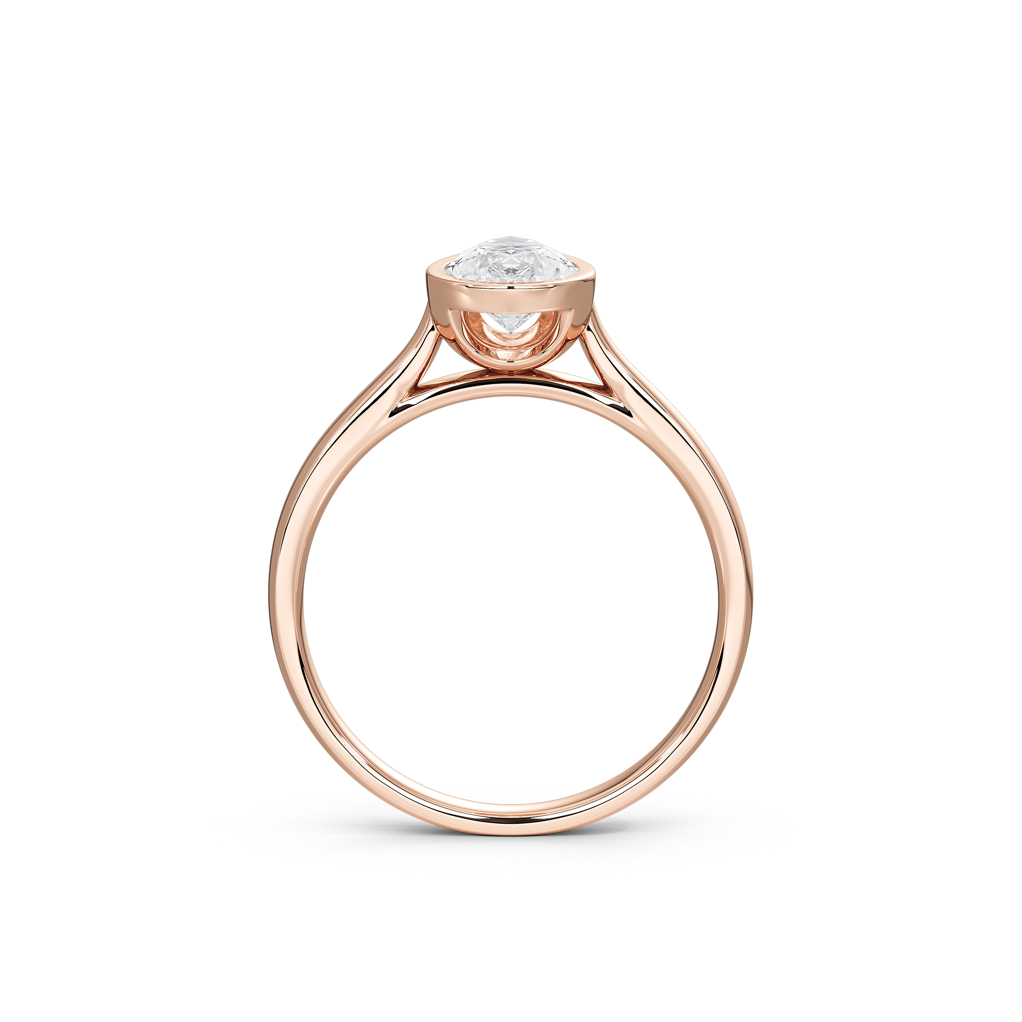 Solasta Pear Singula Bezel 1.107 Carat Lab Grown Diamond Ring