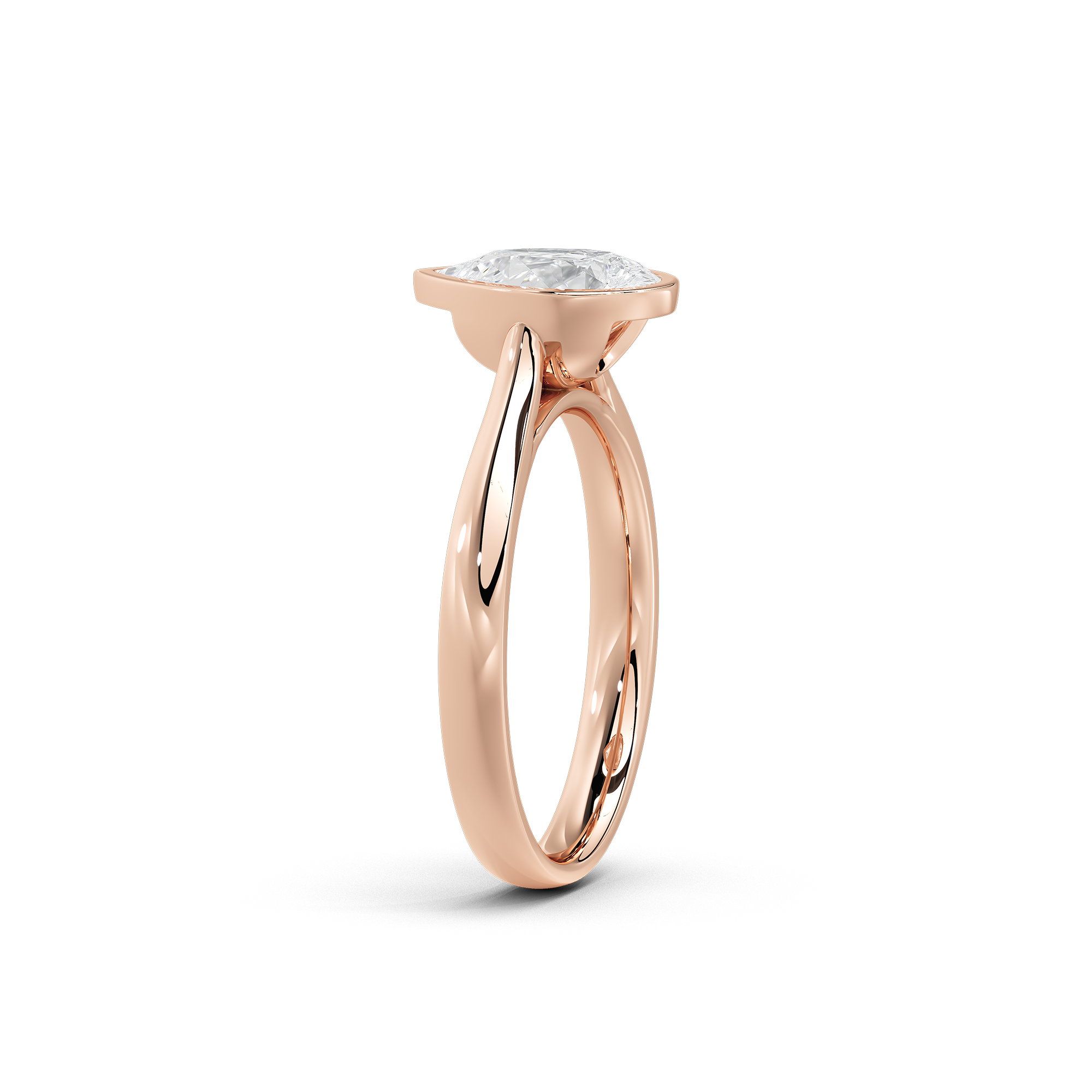 Solasta Pear Singula Bezel 1.107 Carat Lab Grown Diamond Ring
