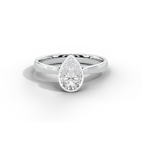 Solasta Pear Singula Bezel 1.107 Carat Lab Grown Diamond Ring