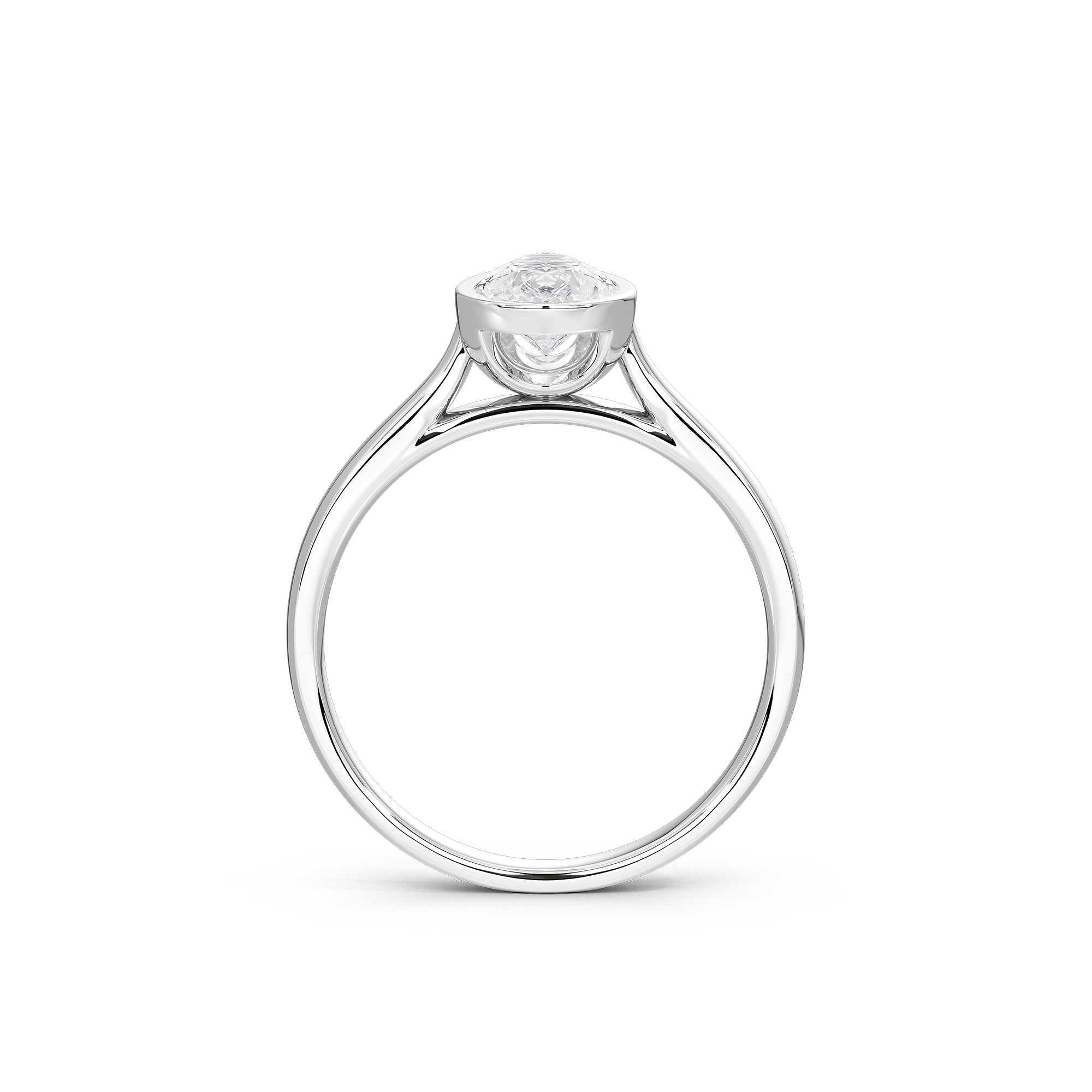 Solasta Pear Singula Bezel 1.107 Carat Lab Grown Diamond Ring