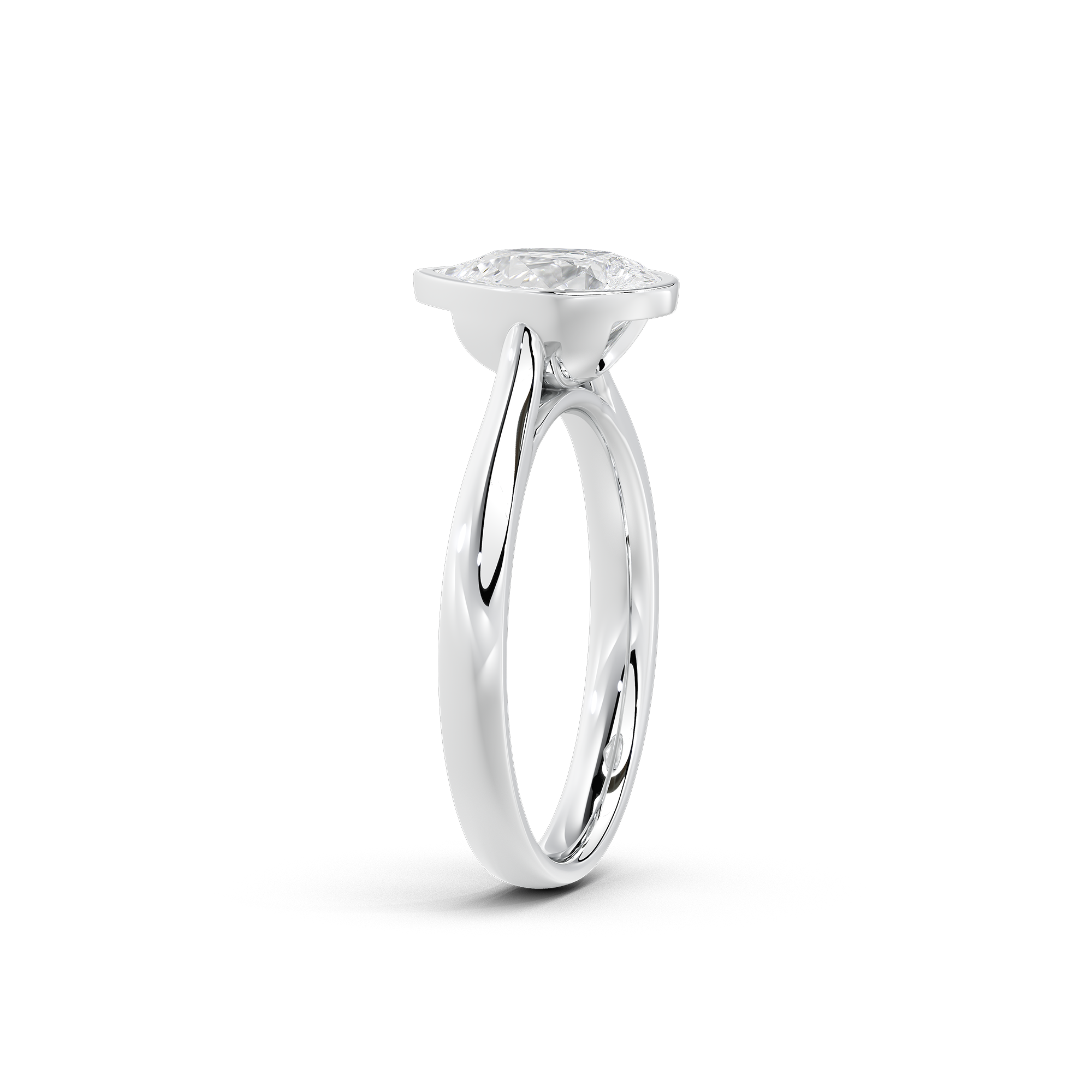 Solasta Pear Singula Bezel 1.107 Carat Lab Grown Diamond Ring