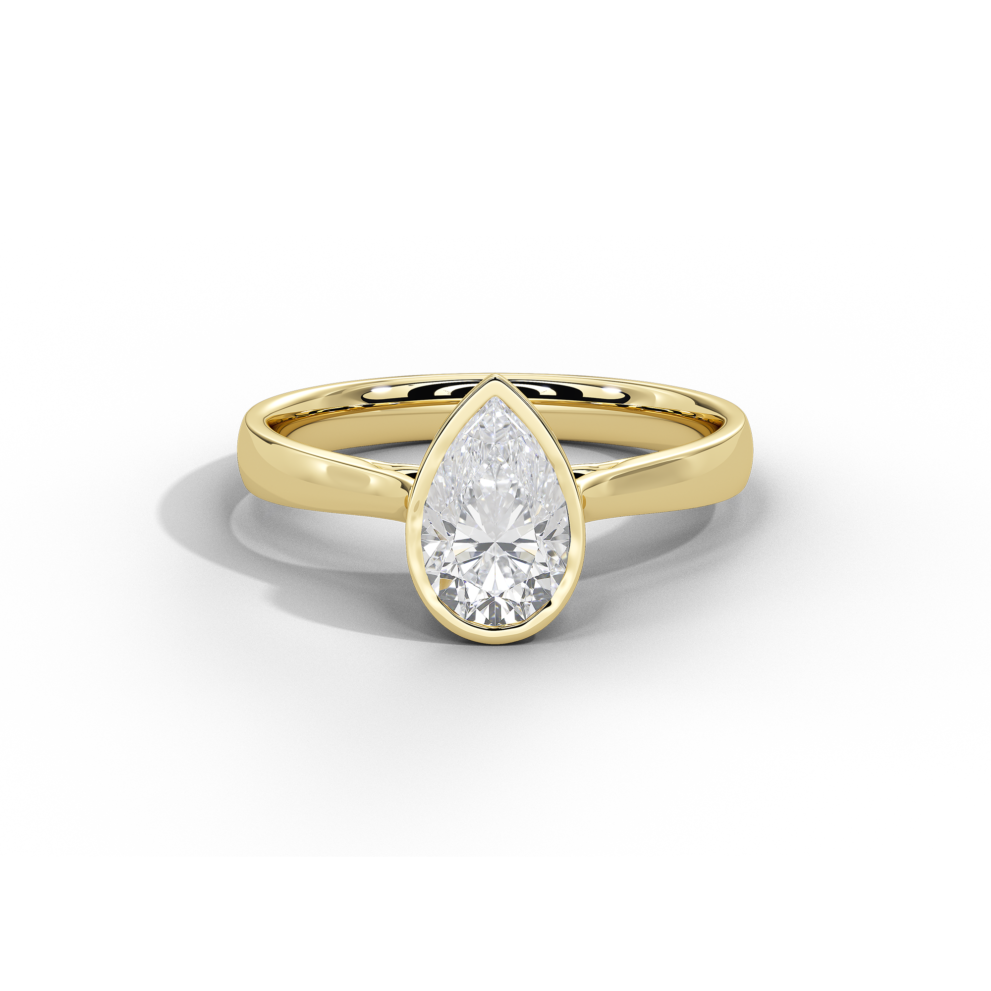 Solasta Pear Singula Bezel 1.107 Carat Lab Grown Diamond Ring