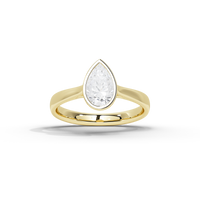 Solasta Pear Singula Bezel 1.107 Carat Lab Grown Diamond Ring
