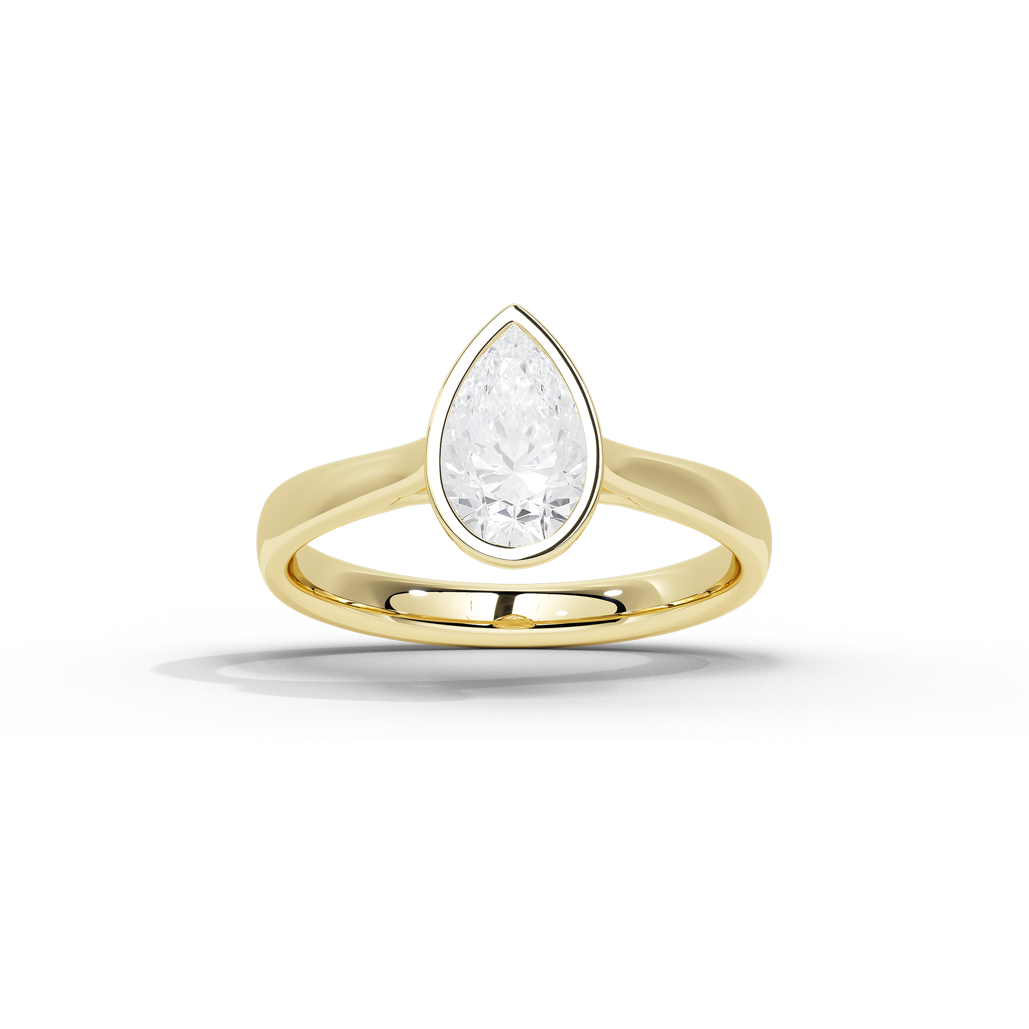 Solasta Pear Singula Bezel 1.107 Carat Lab Grown Diamond Ring