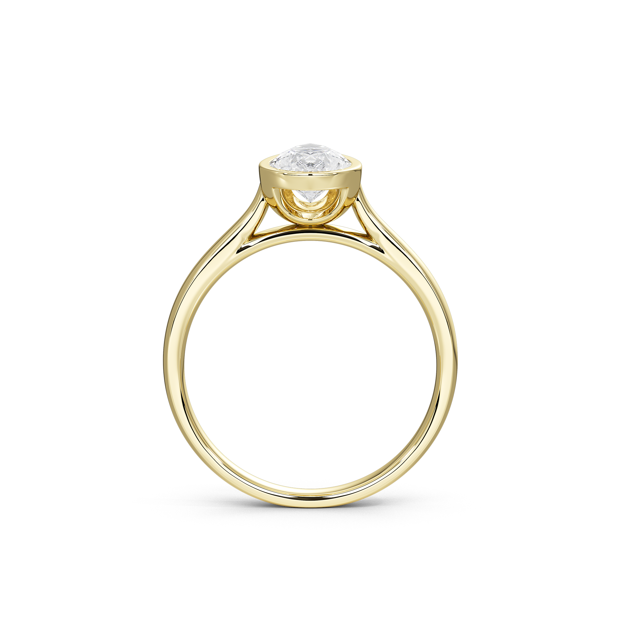 Solasta Pear Singula Bezel 1.107 Carat Lab Grown Diamond Ring