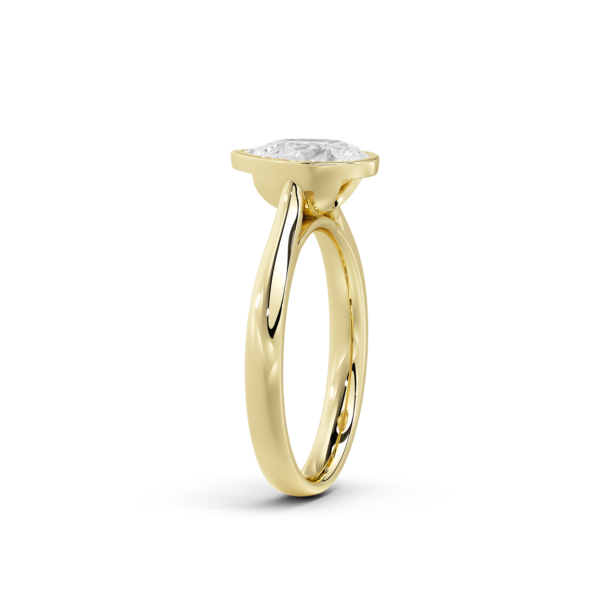 Solasta Pear Singula Bezel 1.107 Carat Lab Grown Diamond Ring