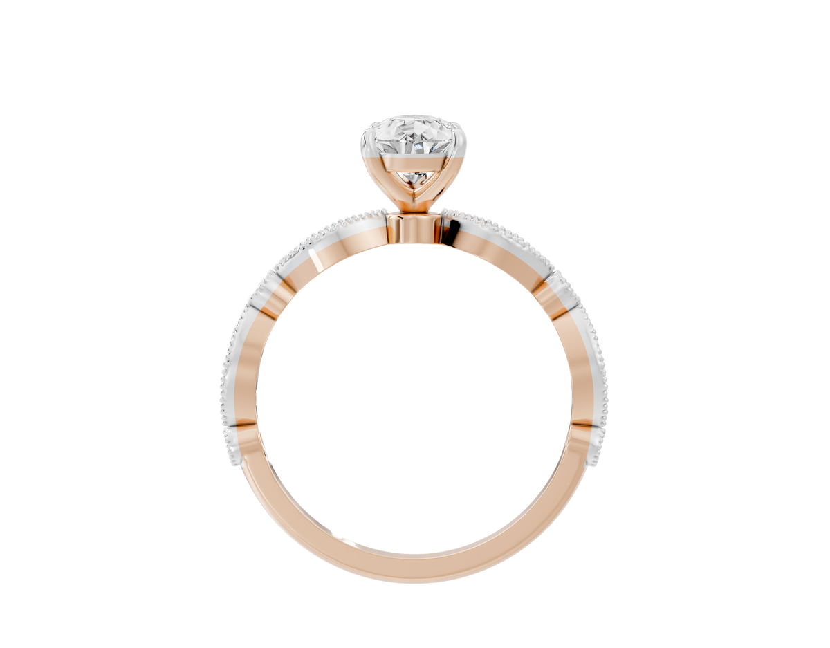 Rose gold vermeil lab diamond ring with prong-set center stone
