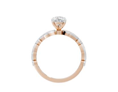 Rose gold vermeil lab diamond ring with prong-set center stone