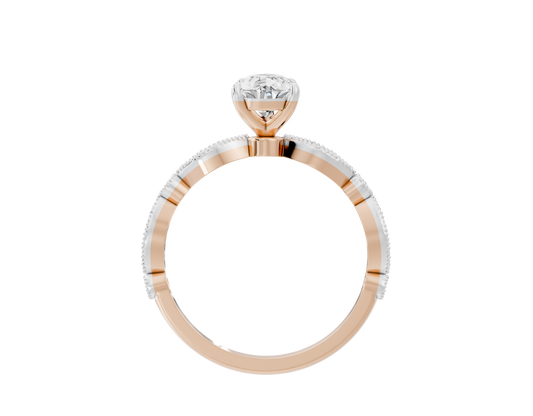 Rose gold vermeil lab diamond ring with prong-set center stone