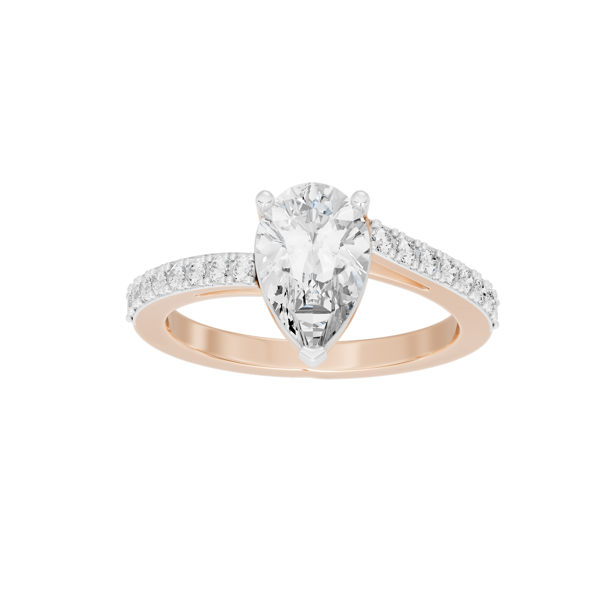 Pearfection Studded Singula 1.823 Carat Lab Grown Diamond Ring