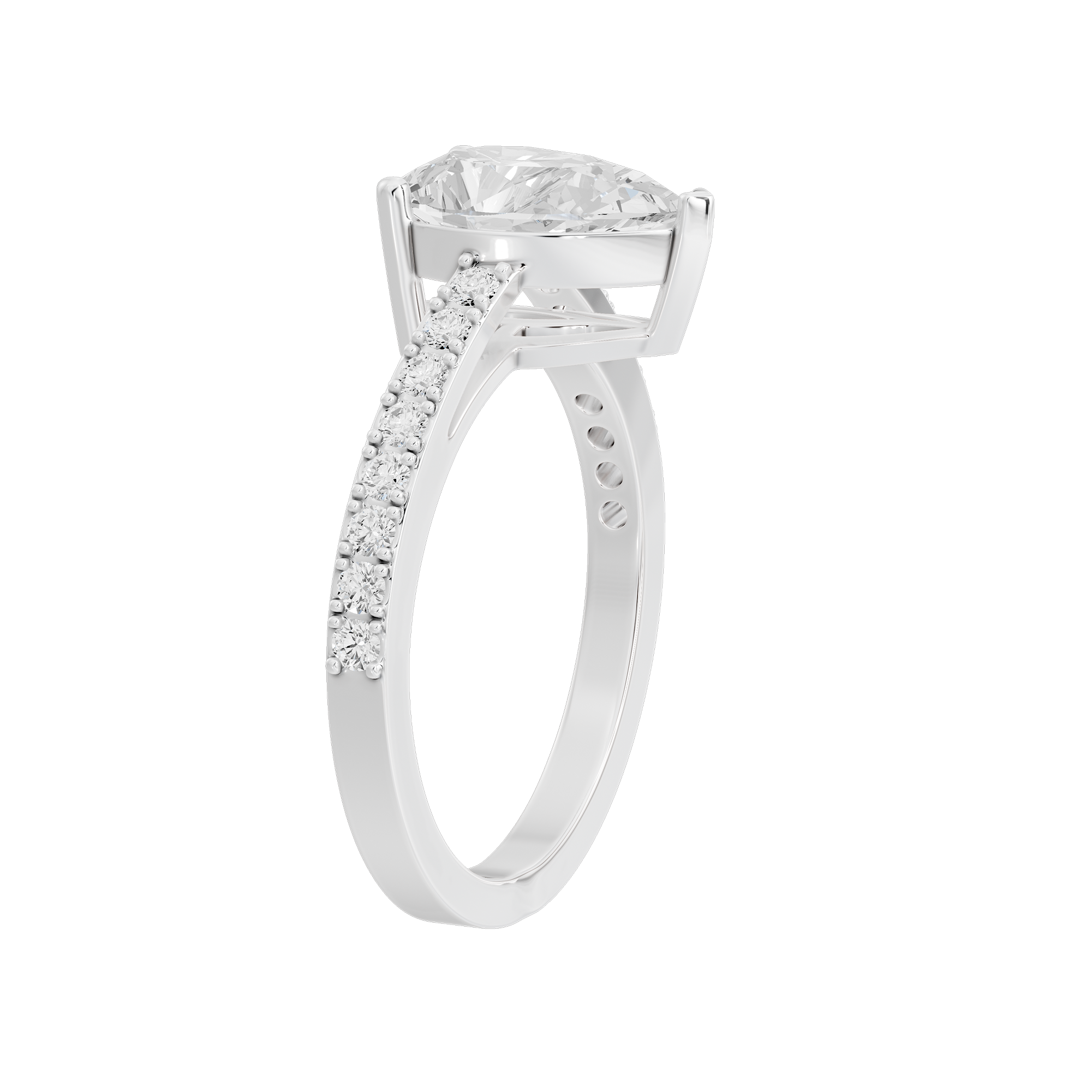 Pearfection Studded Singula 1.823 Carat Lab Grown Diamond Ring