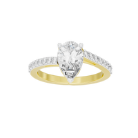 Pearfection Studded Singula 1.823 Carat Lab Grown Diamond Ring