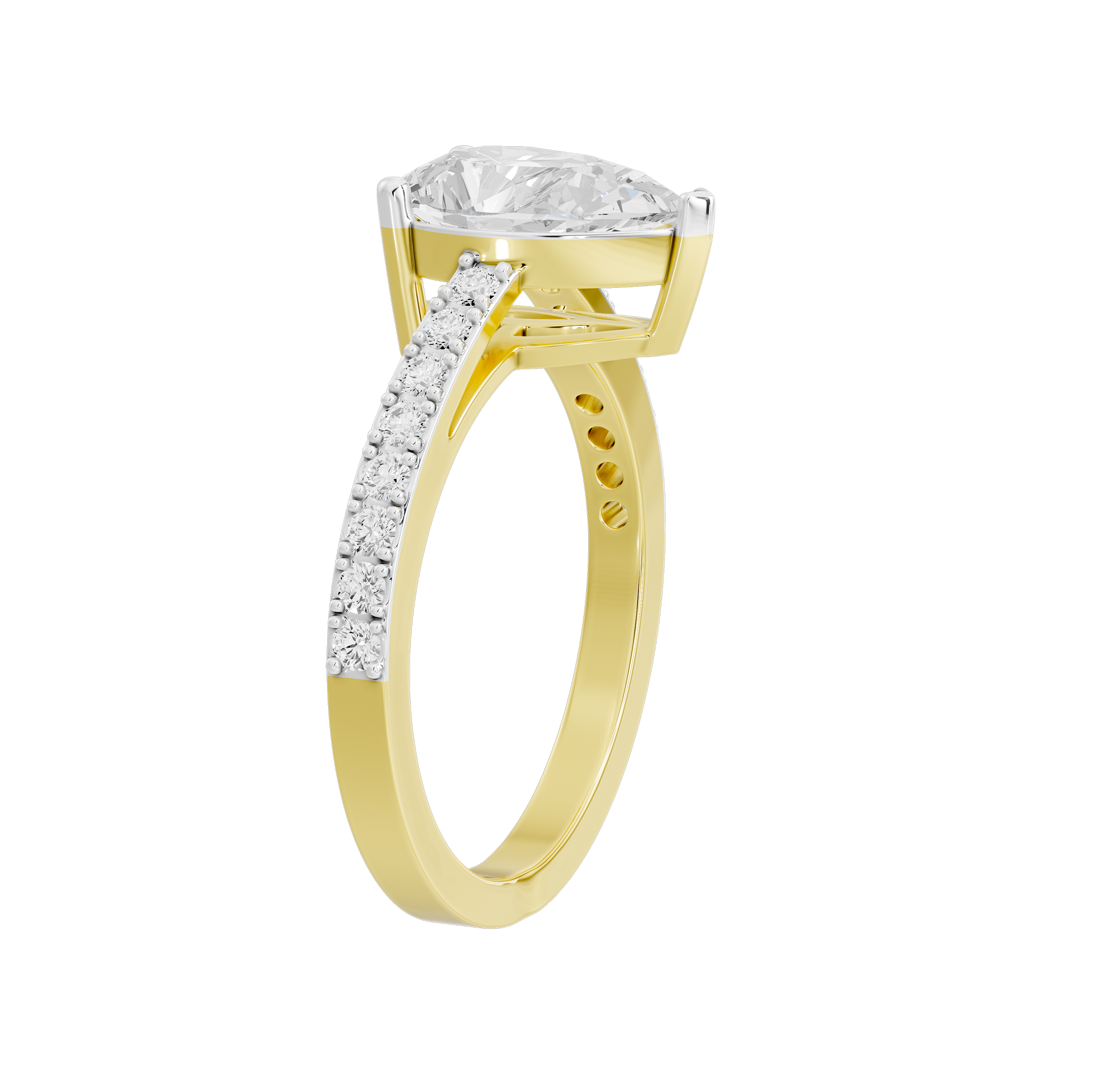 Pearfection Studded Singula 1.823 Carat Lab Grown Diamond Ring