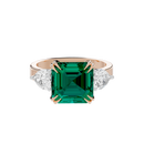Emerald With Pear Diamond 0.893 Carat Lab Grown Diamond Ring