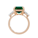Emerald With Pear Diamond 0.893 Carat Lab Grown Diamond Ring