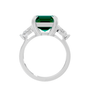 Emerald With Pear Diamond 0.893 Carat Lab Grown Diamond Ring