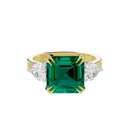 Emerald With Pear Diamond 0.893 Carat Lab Grown Diamond Ring