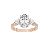 Oval Trio 2.592 Lab Grown Diamond Ring