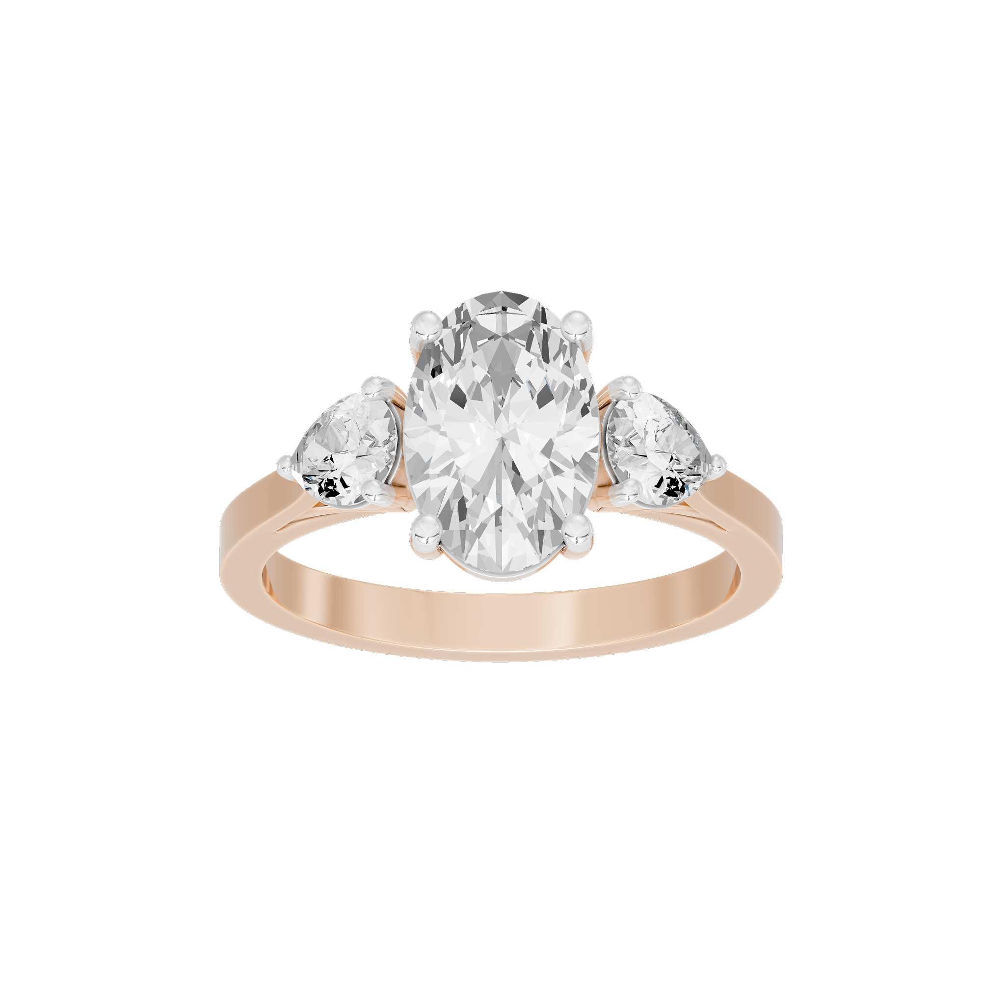 Oval Trio 2.592 Lab Grown Diamond Ring