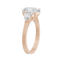 Oval Trio 2.592 Lab Grown Diamond Ring
