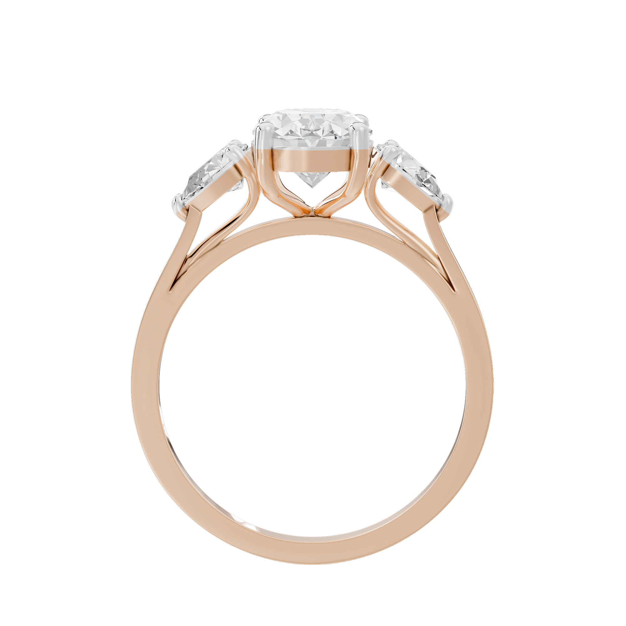 Oval Trio 2.592 Lab Grown Diamond Ring