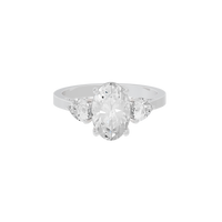 Oval Trio 2.592 Lab Grown Diamond Ring
