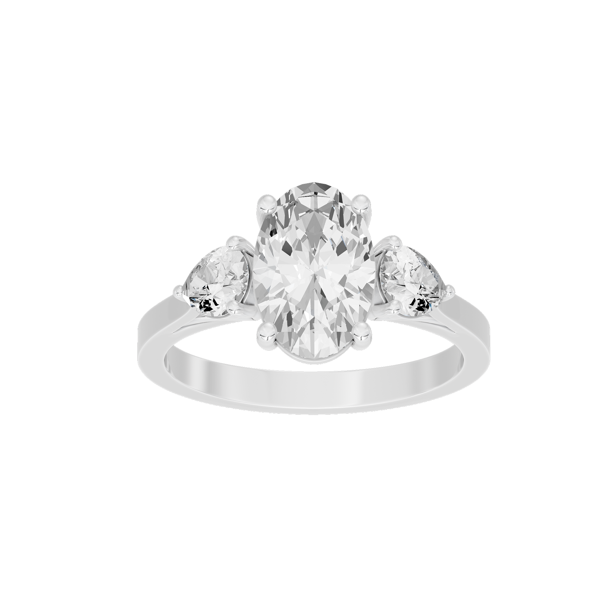 Oval Trio 2.592 Lab Grown Diamond Ring