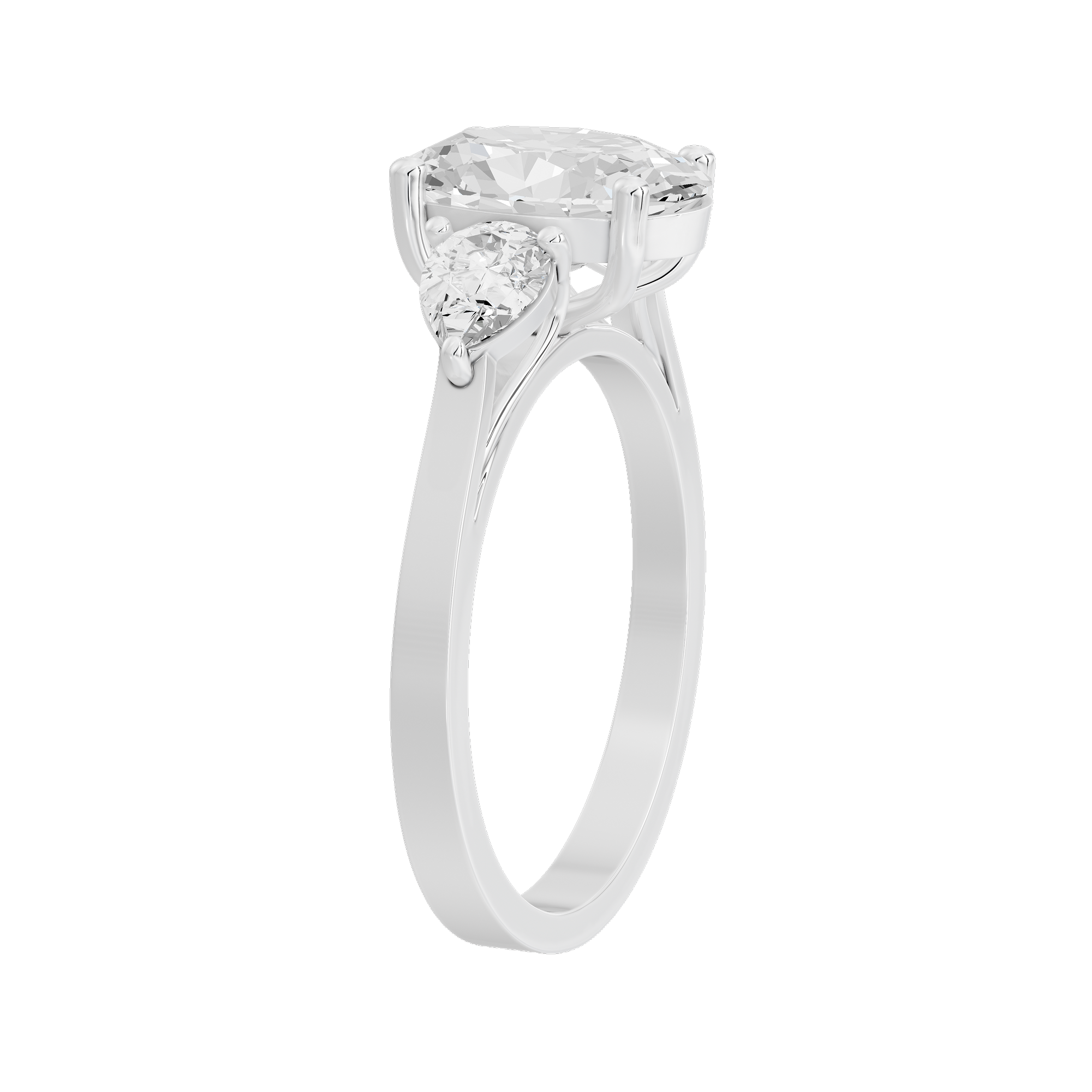 Oval Trio 2.592 Lab Grown Diamond Ring