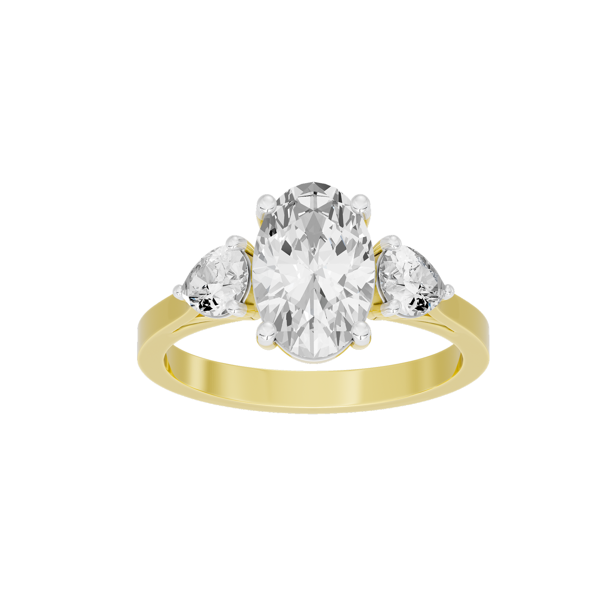 Oval Trio 2.592 Lab Grown Diamond Ring