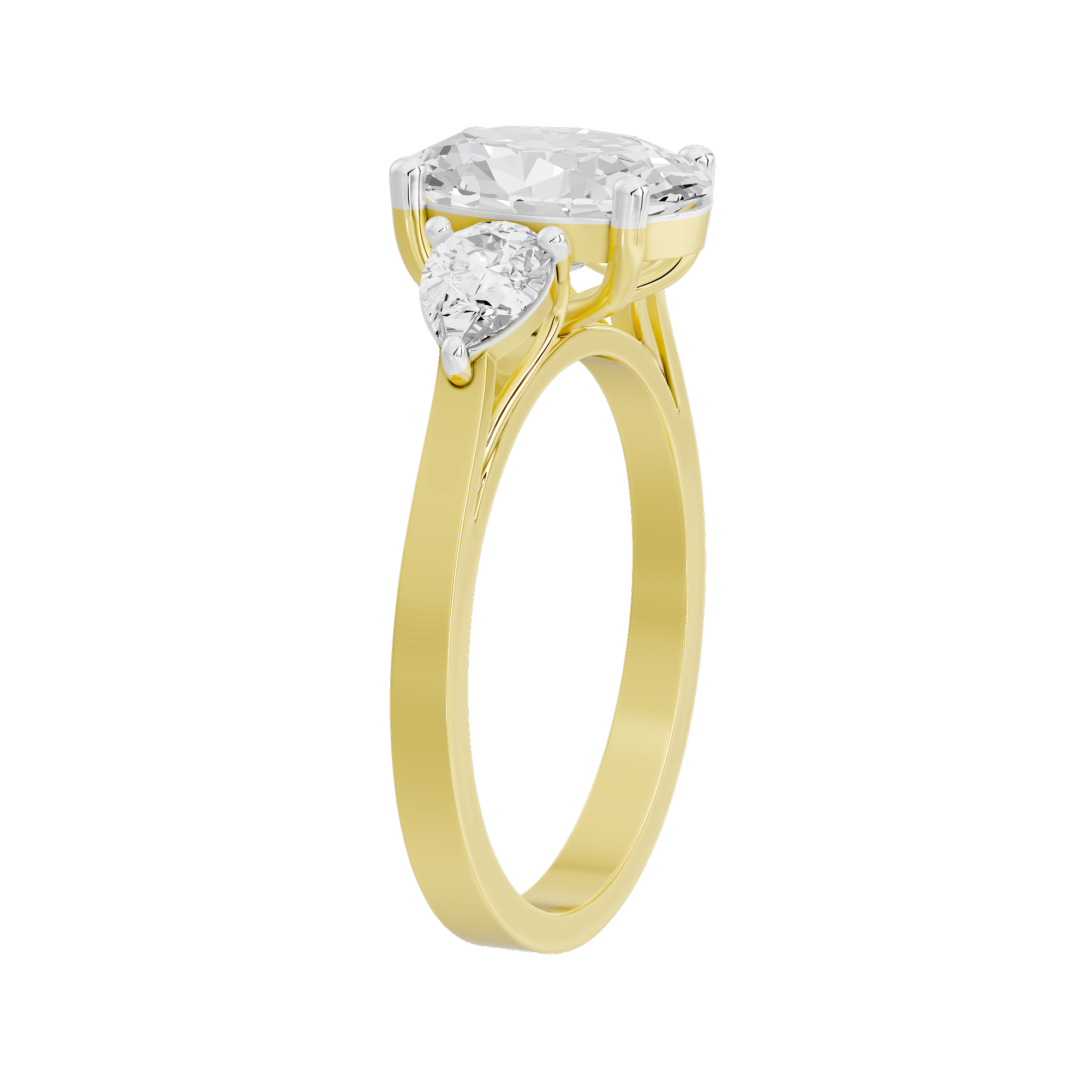 Oval Trio 2.592 Lab Grown Diamond Ring
