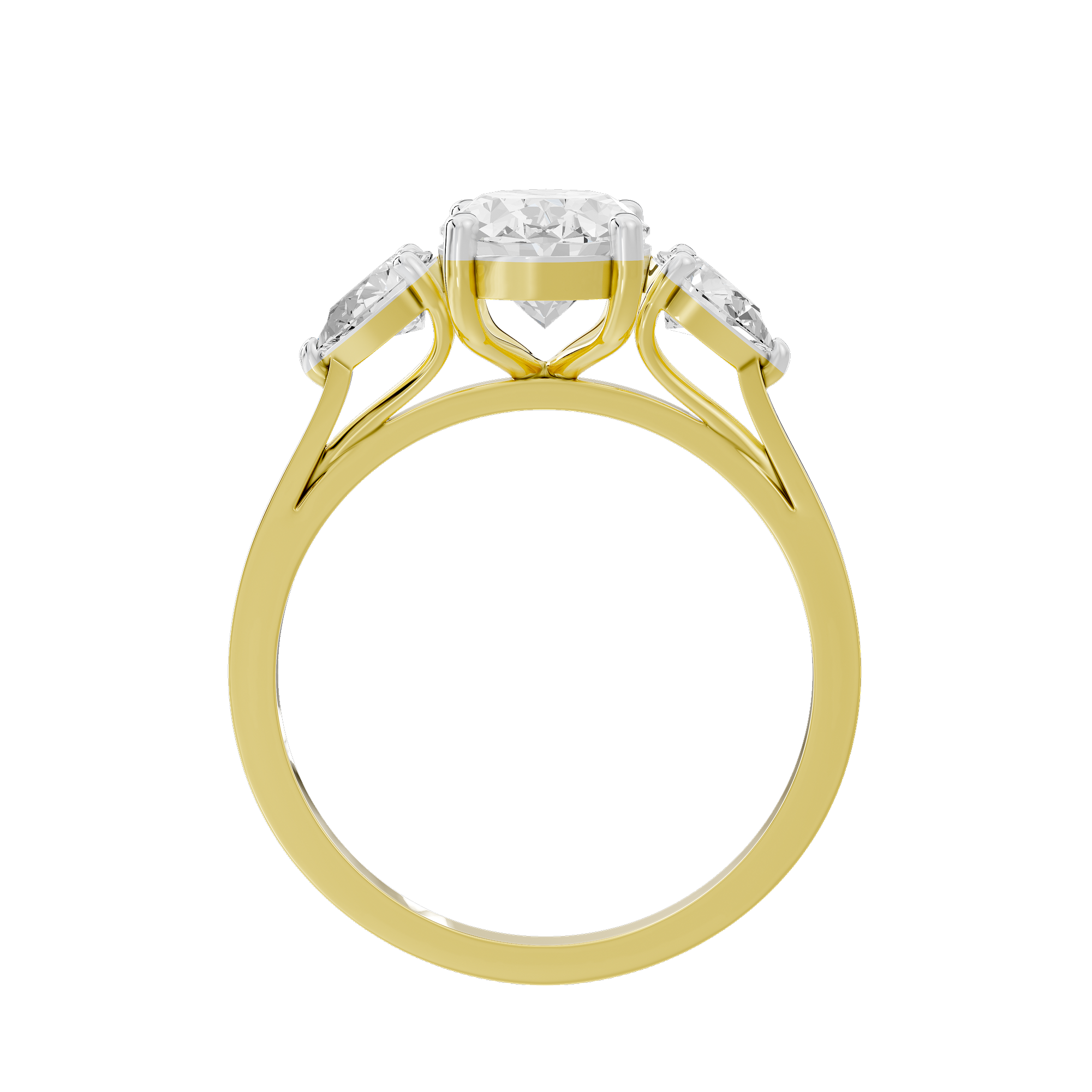 Oval Trio 2.592 Lab Grown Diamond Ring